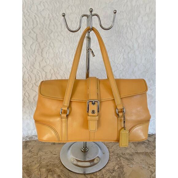 Coach Carry All Hamptons Small #9266 camel color Leather Satchel - Picture 1 of 10